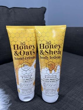barwa Honey & Shea Body Lotion and Honey & Oats Hand Cream - Yellow Duo